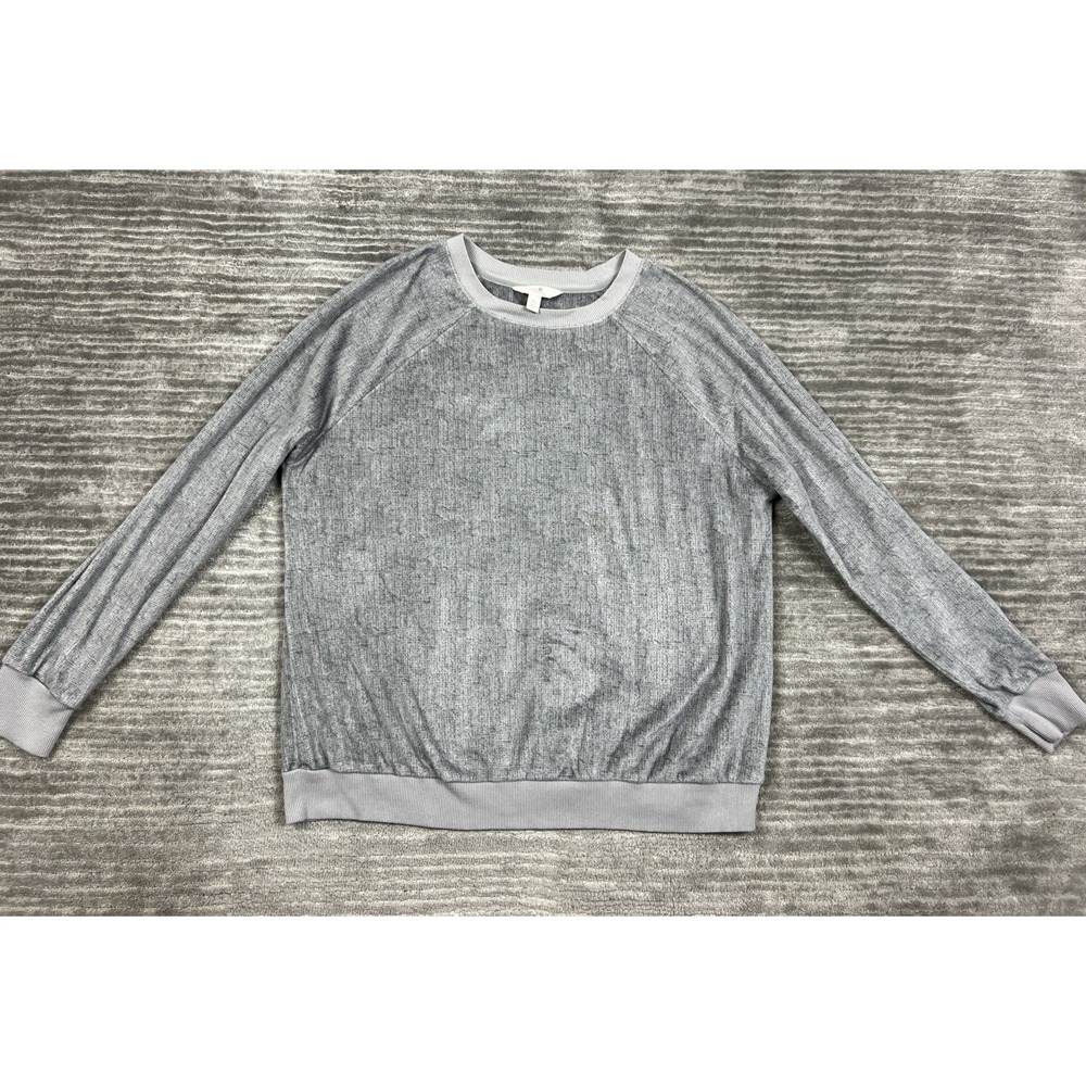 Secret Treasures Top Womens Medium Gray‎ Long Sleeve Pajama Soft Polyester Blend